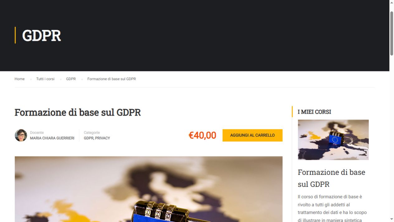 Presentazione del corso Formazione di base sul GDPR
